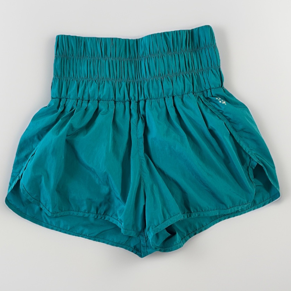 Free People FP Movement Teal Athletic Shorts High Wide Waisted Women’s‎ Size S